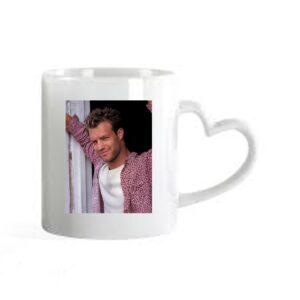 Taza deluxe blanca asa forma de corazon