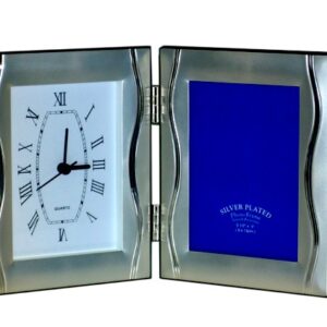 Marco plateado 9x13 + reloj