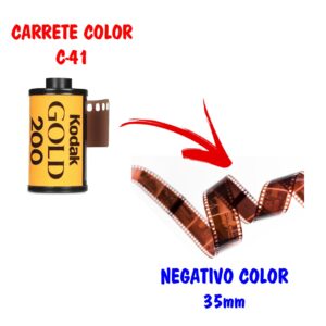 Revelado de carrete color c-41 solo negativo