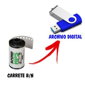 Revelado de carrete b/n a archivo digital