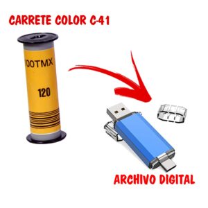 Revelado de carrete 120 color a archivo digital