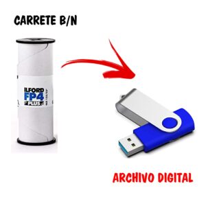 Revelado de carrete 120 b/n a archivo digital