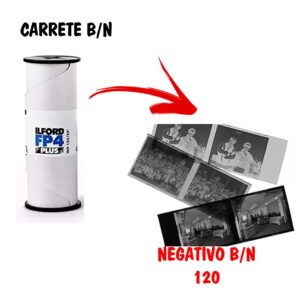 Revelado de carrete 120 b/n solo negativo