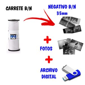 Revelado de carrete 120 b/n + fotos + archivo