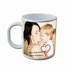 Taza deluxe clasica de porcelana blanca